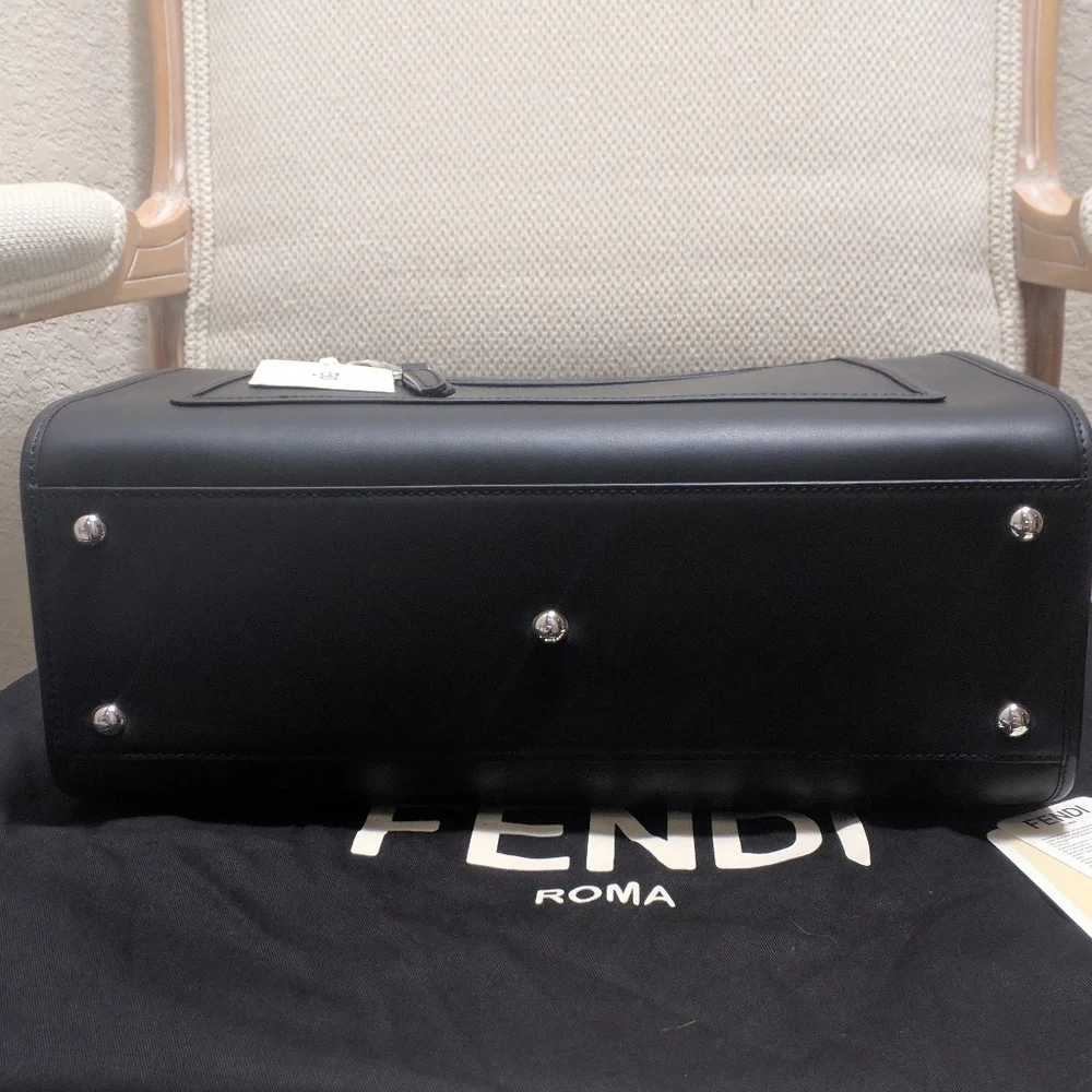 FENDI Runaway Leather Top Handle Satchel Bag Purse - Picture 7 of 8